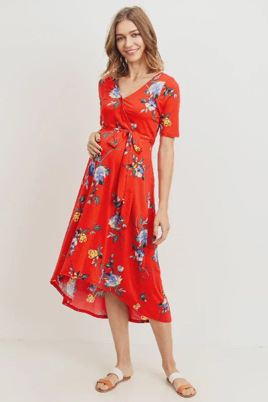 Limited Time Floral High-Low Maternity/Nursing Dress