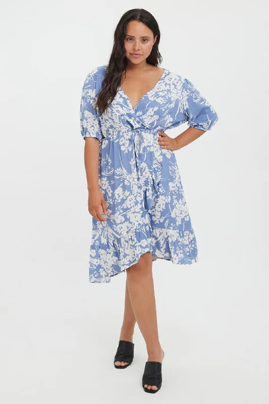 Grand Opening Sale Curve - Lexie Dress in Blue Print