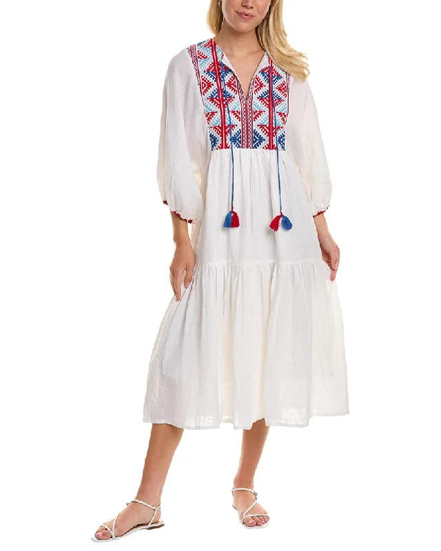 Take Advantage Ro's Garden Embroidered Linen Dress