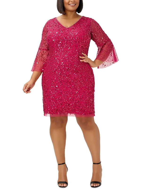 Today’s Deal Plus Womens Sequined Short Cocktail and Party Dress