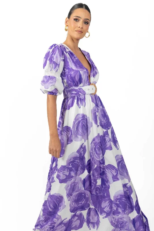 Extra Savings Verona Maxi Women's Floral Dress Lilac