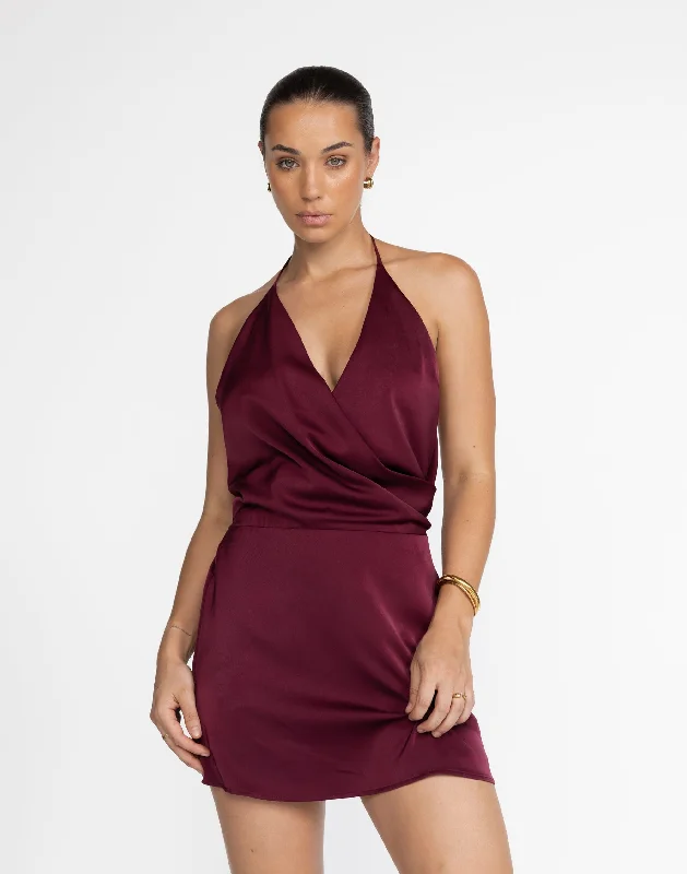 Super Bargain Cabaret Mini Dress (Plum)