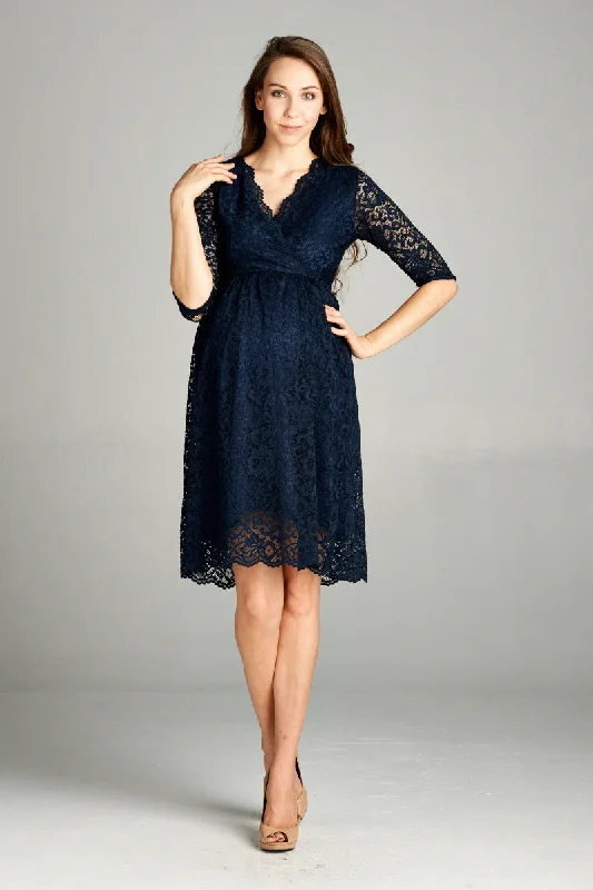 Don't Wait Floral Maternity/Nursing Wrap-Front Dress