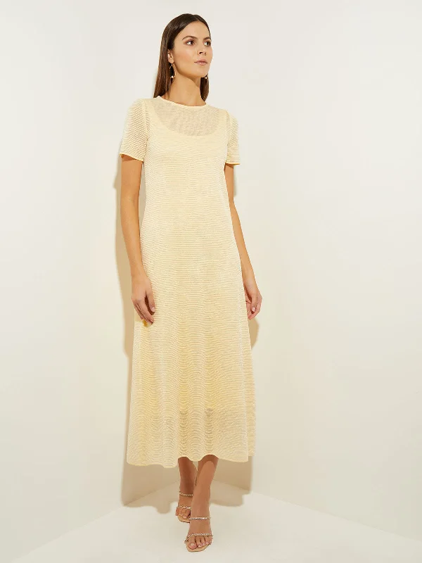 Special Offer Soft Ottoman Knit A-Line Maxi Dress