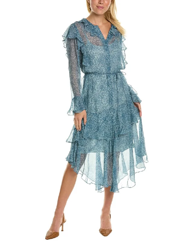 Instant Savings Rebecca Taylor Chiffon Silk Shirtdress