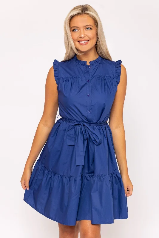 Online Specials Blue Poplin Mini Dress