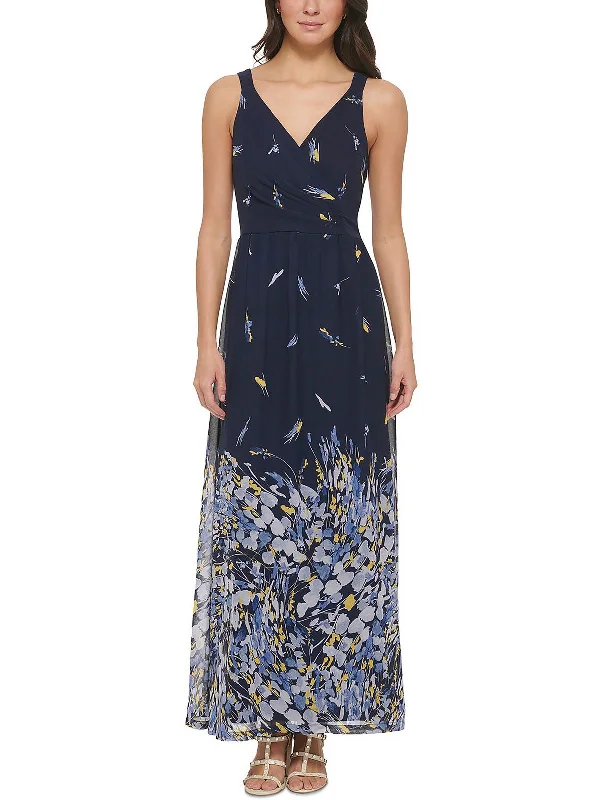 Price Drop Womens Chiffon Printed Maxi Dress