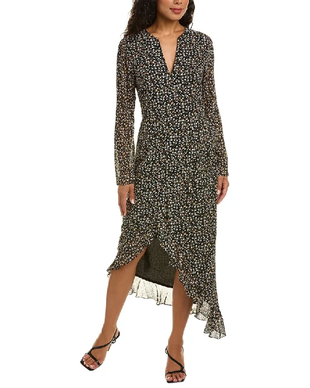 Great Deals Mikael Aghal Ruffle Midi Dress