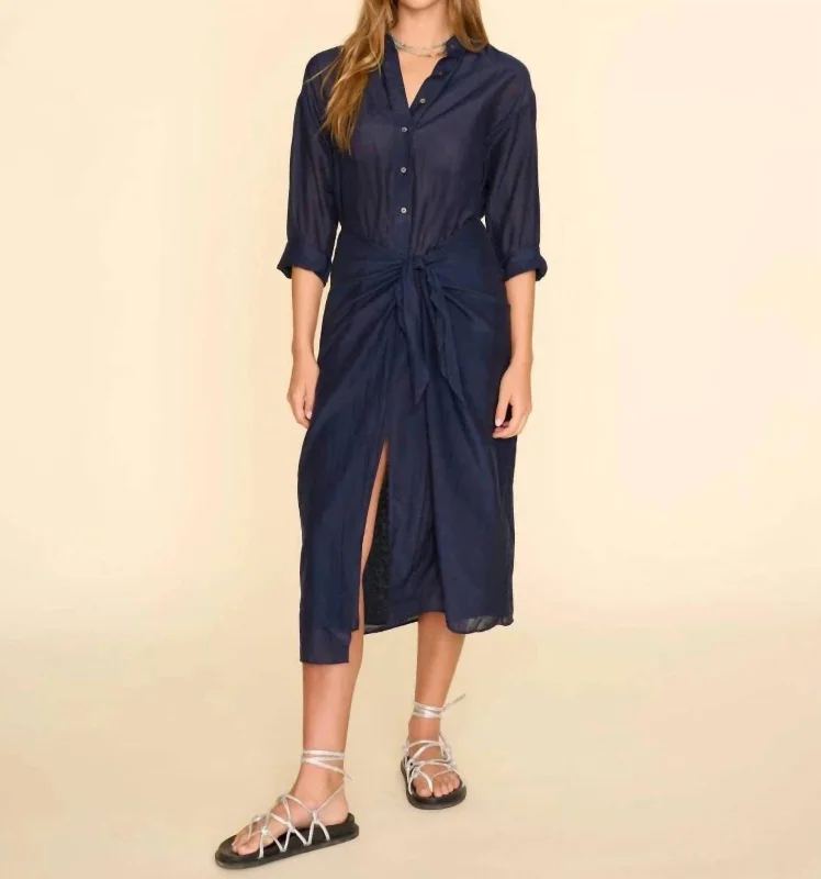 Quick Sale Alana Midi Dress In Navy