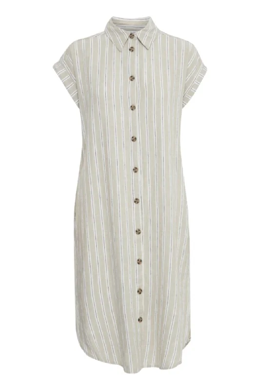 Unbeatable Prices Striped Linen Shirt Dress