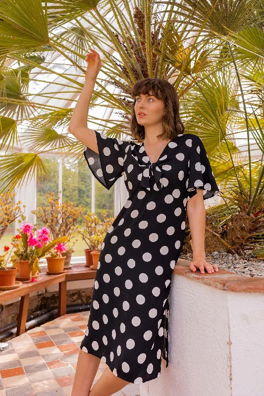 Take Advantage Polka Dot Dress in Black