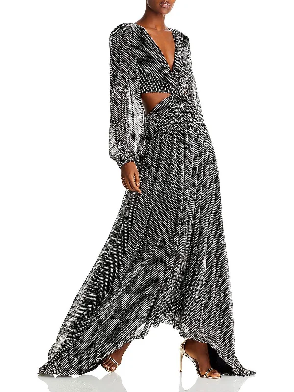 Price Reduction Lebron Womens Metallic Gathered Evening Dress