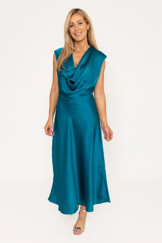 Customer Appreciation Sale Teal Sleeveless Kendall Midi Dress