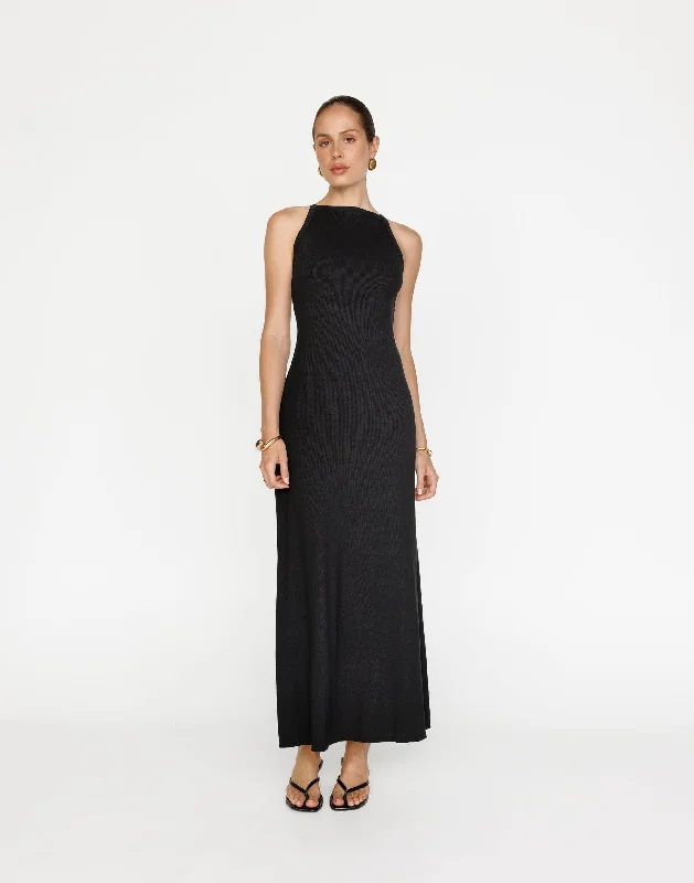 Super Sale Maizie Maxi Dress (Black)