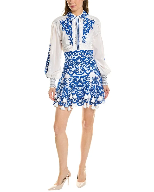 Extra Discounts alice + olivia Loryn Embroidered Mini Dress