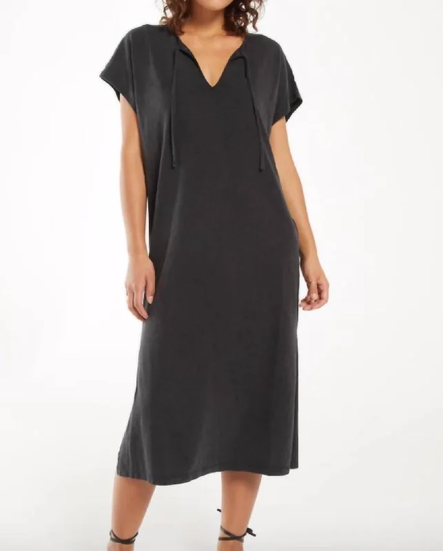 Deal Dash Sundial Dress In Charcoal