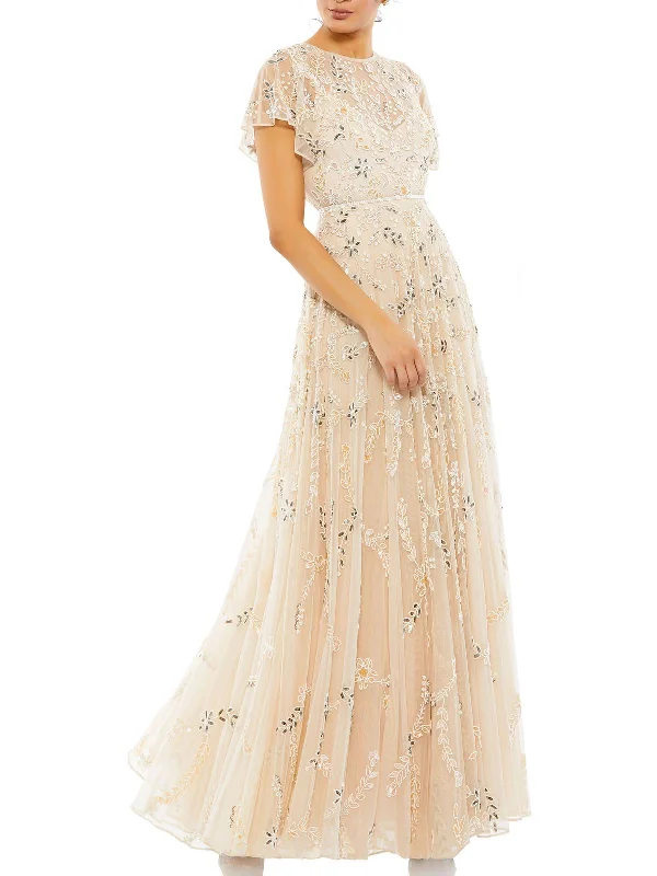 Overstock Womens Embellished Beaded Evening Dress