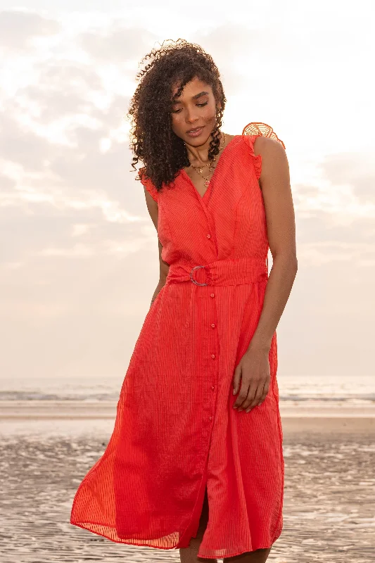 Epic Deals Darcy Coral Midi Dress