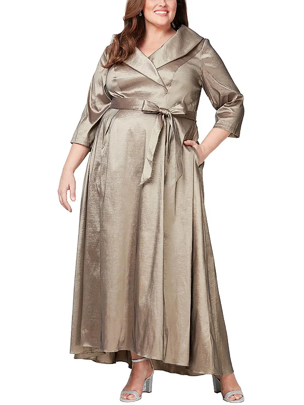 Flash Sale Plus Womens Tie Belt Maxi Evening Dress