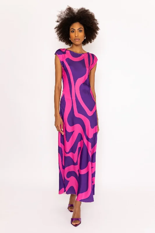 Doorbuster Deal Purple Printed Vanessa Midi Dress