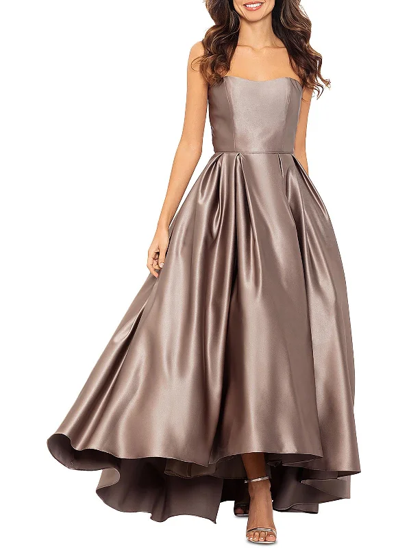 Season Finale Sale Womens Hi-Low Strapless Evening Dress