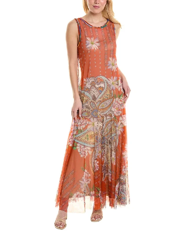 Fantastic Offers Johnny Was Paisley Mesh Maxi Dress
