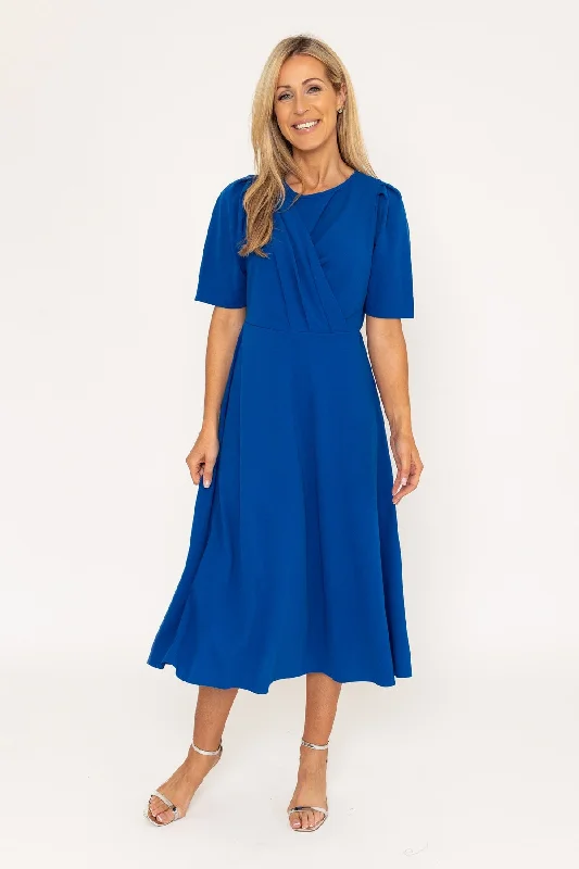 Don’t Miss Out Blue Short Sleeve Kate Midi Dress