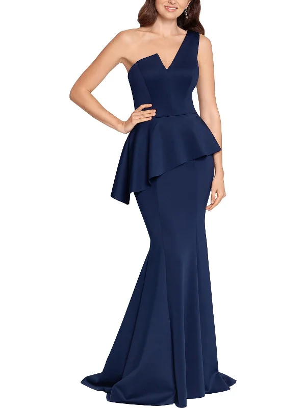 Price Cut Womens Peplum One Shoulder Evening Dress