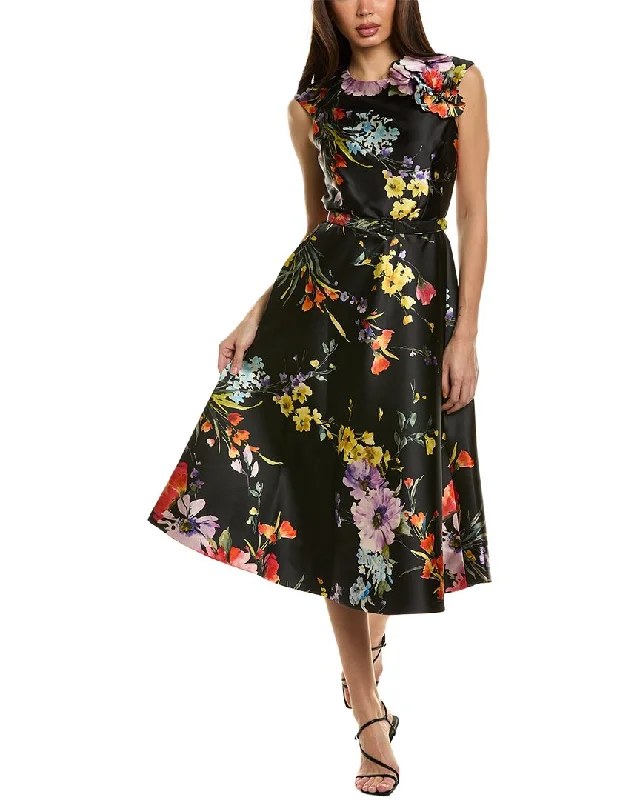 Final Clearance Teri Jon by Rickie Freeman Floral Midi Dress