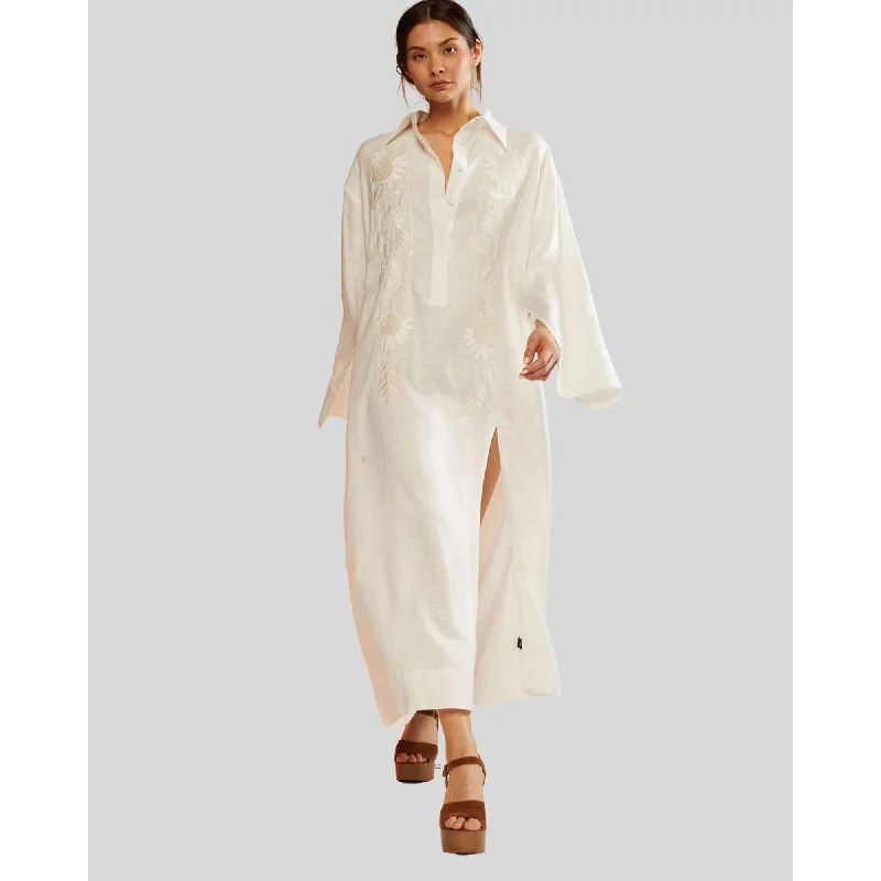Today’s Deal EMBROIDERED HEMP SHIRT DRESS