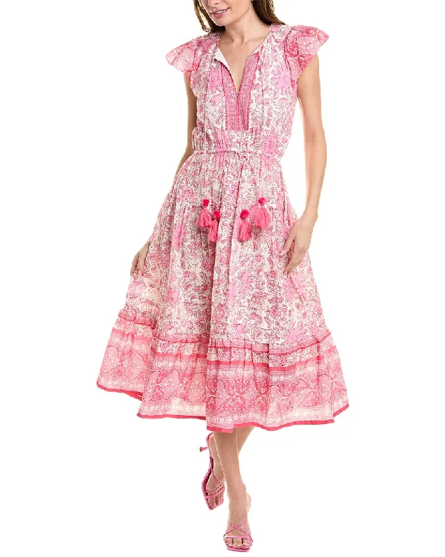 Big Discounts bella tu Tassel Tie Neck Midi Dress