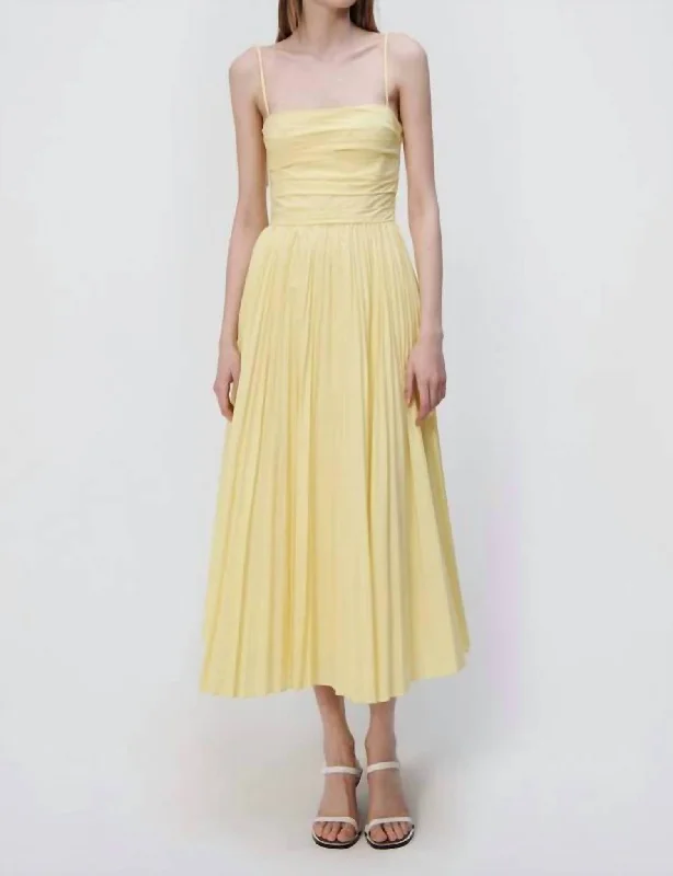 Referral Discount Caroline Midi Dress In Limoncello