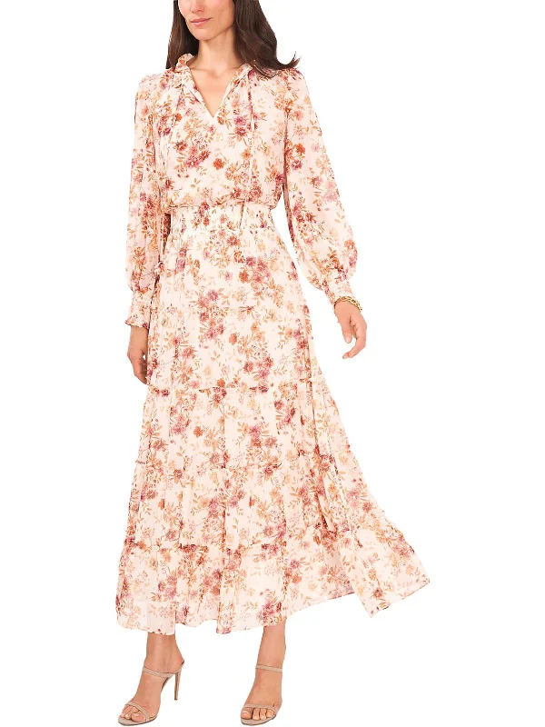 Stock Up and Save Womens Metallic Calf Midi Dress