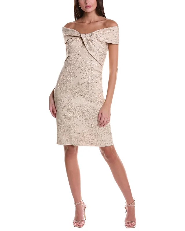 Massive Deals Teri Jon by Rickie Freeman Bow Neck Sheath Dress