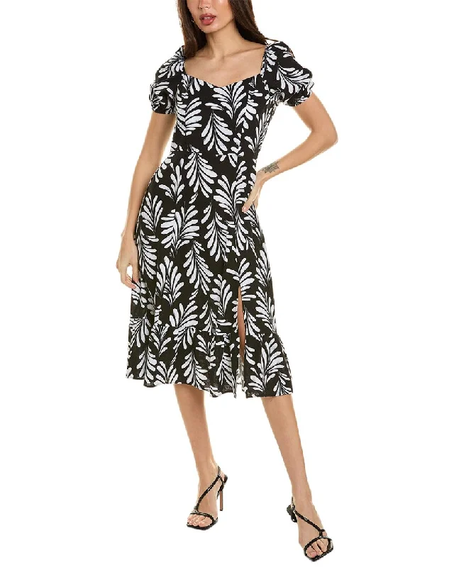 Stock Clearance Ellen Tracy Sweetheart Linen-Blend Midi Dress