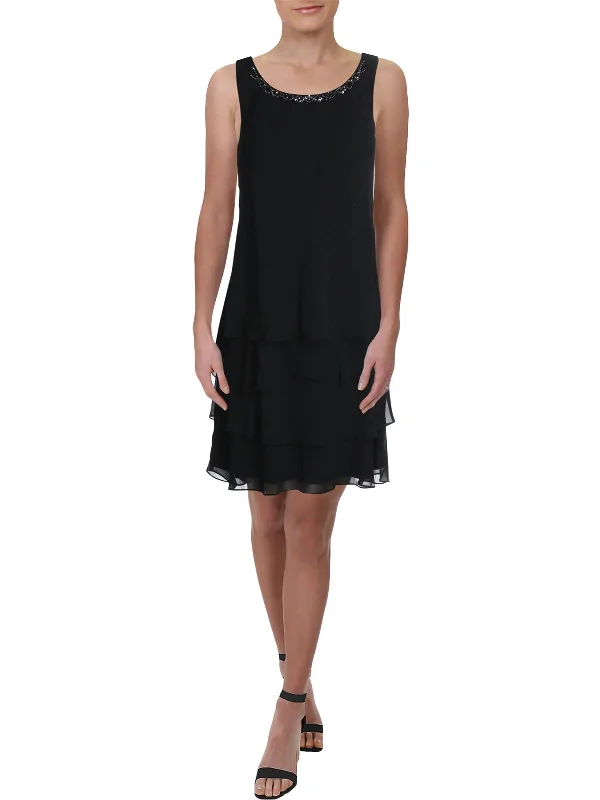 Deal of the Day Womens Chiffon Sleeveless Cocktail Dress