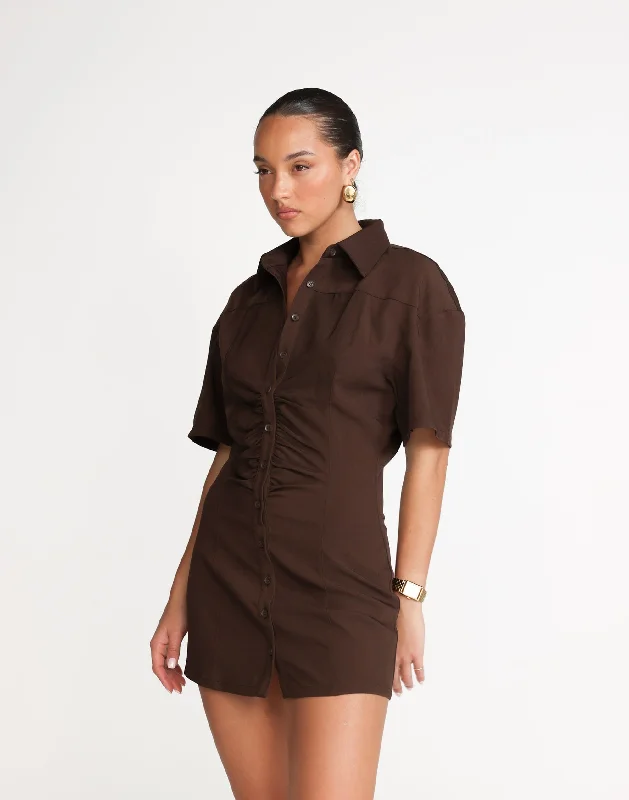 New Markdowns Etta Mini Dress (Chocolate)