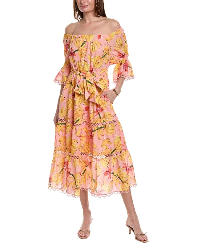 Weekend Special FARM Rio Banana Taste Drawstring Midi Dress
