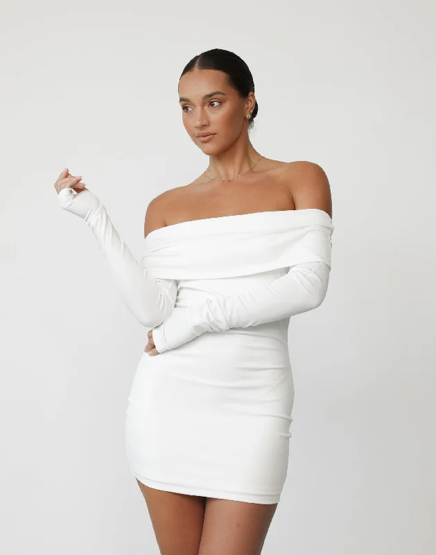 Price Rollback Isadora Mini Dress (Porcelain) - By Lioness