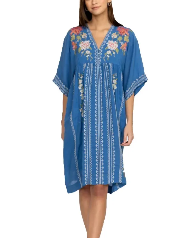 Weekend Deal Nalina Kimono Midi Dress In Blue Multi