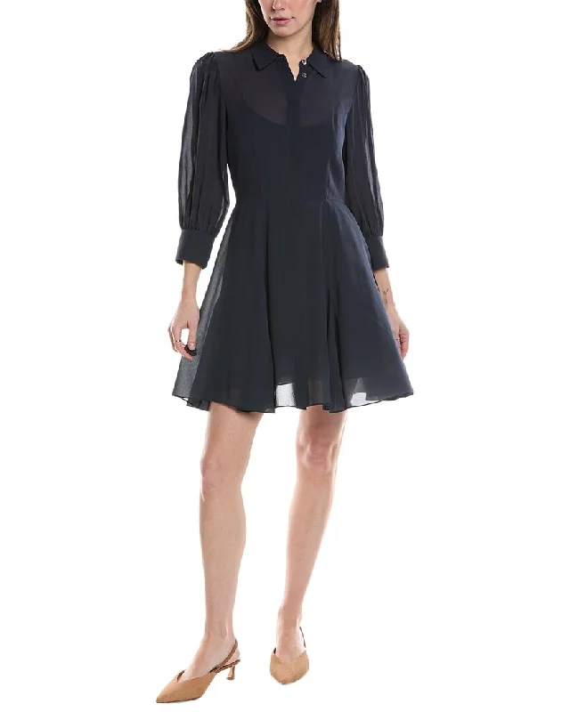 Shop and Save Theory Mini Silk Shirtdress