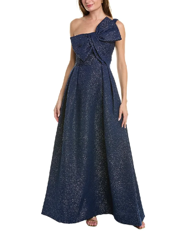 Epic Deals Teri Jon by Rickie Freeman Metallic Jacquard Gown