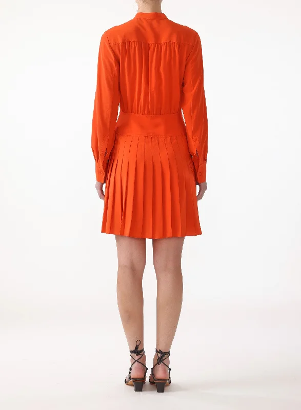 Savings Event Ls Short Pleated Shirt Dress