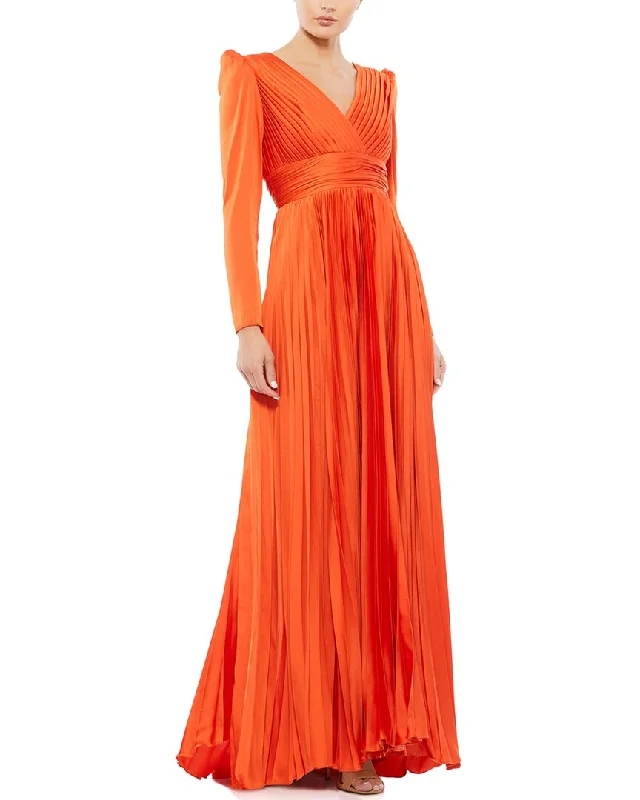 Savings Galore Mac Duggal Pleated V-Neck Gown