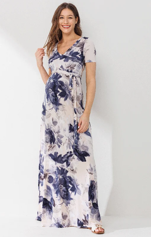 Special Price Floral Ity Jersey Maternity/Nursing Maxi Dress