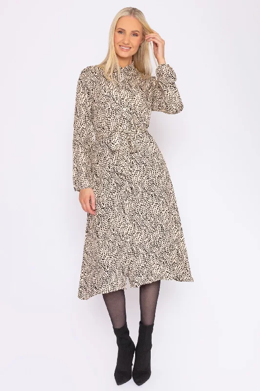 Hot Deal Viscose Shirt Dress in Animal Print