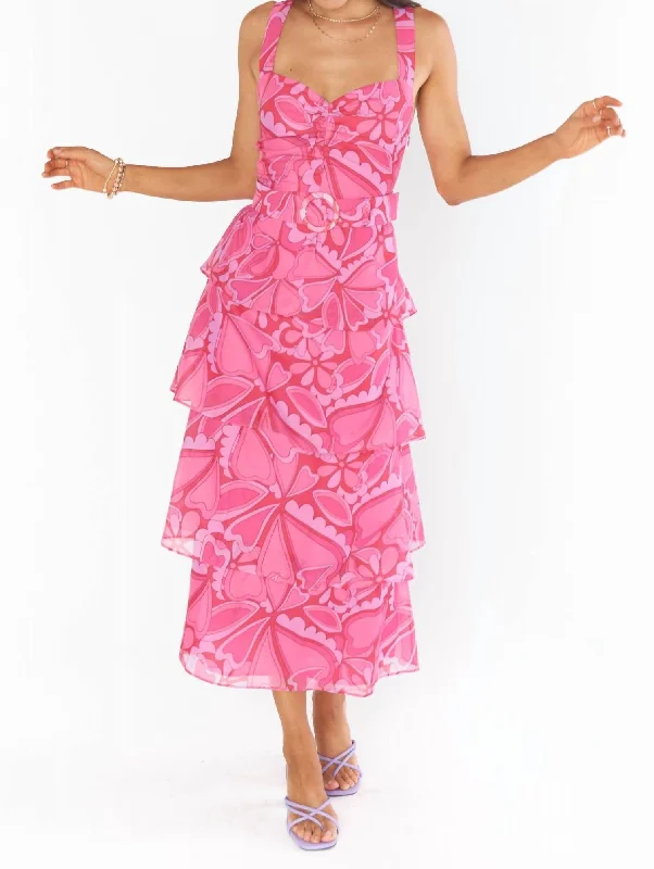 Hot Deal Cosmopolitan Midi Dress In Pink