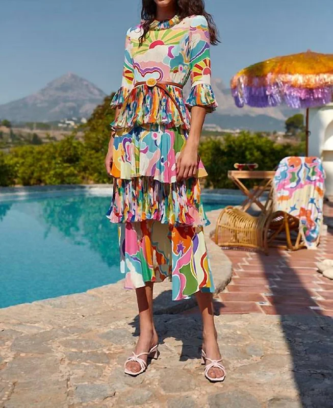 Hurry In Sun Dress In Multi