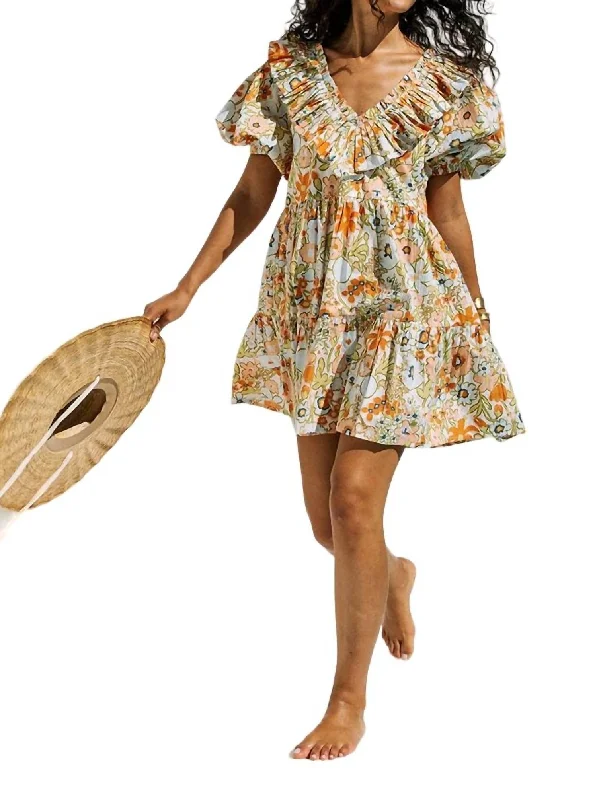 Super Deal Farrah Mini Dress In Retro Floral