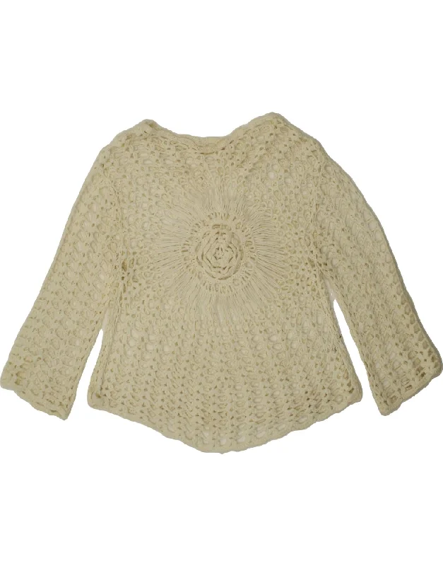 Special Savings VINTAGE Womens Crochet Boat Neck Jumper Sweater UK 10 Small Off White Special Savings VINTAGE Womens Crochet Boat Neck Jumper Sweater UK 10 Small Off White